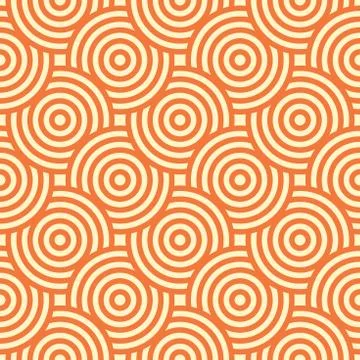 Vector geometric seamless pattern created with intersect circles Stock Illustration