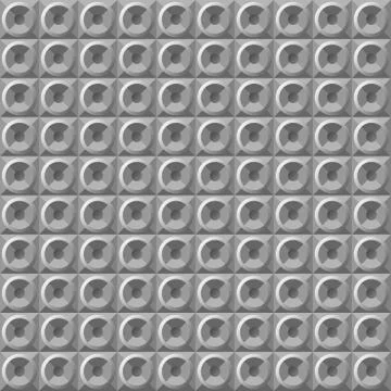 Vector geometric seamless pattern. gray metal 3d volumetric geometric shapes, Stock Illustration