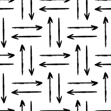 Vector geometric seamless pattern with hand drawn arrows. Illustrazione stock