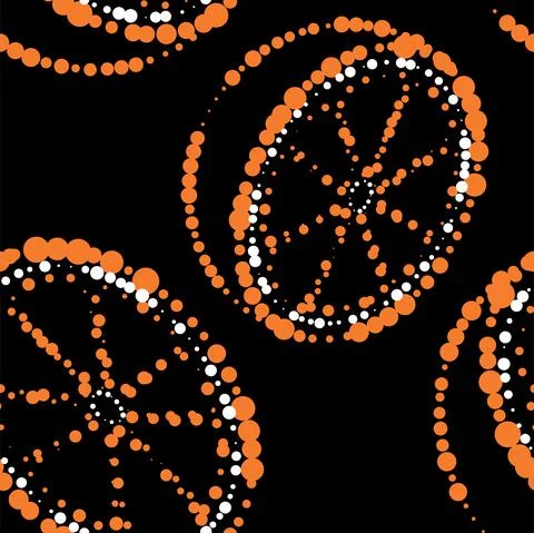 Vector. Geometric seamless pattern. Juicy orange, lemon. Illustrazione stock