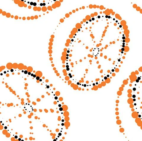 Vector. Geometric seamless pattern. Juicy orange, lemon. Illustrazione stock