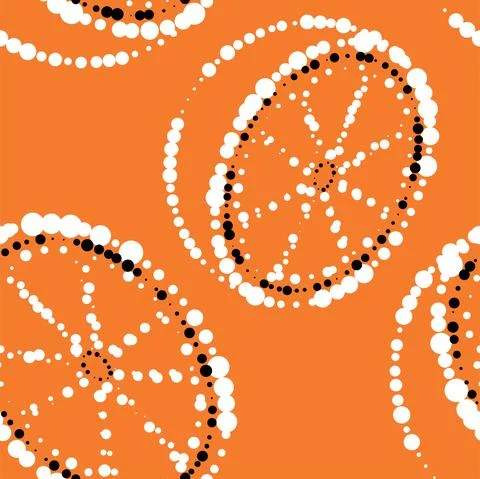 Vector. Geometric seamless pattern. Juicy orange, lemon. Illustrazione stock