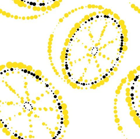 Vector. Geometric seamless pattern. Juicy orange, lemon. Illustrazione stock