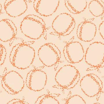Vector. Geometric seamless pattern. Juicy apricot, peach, consisting of dots Illustrazione stock