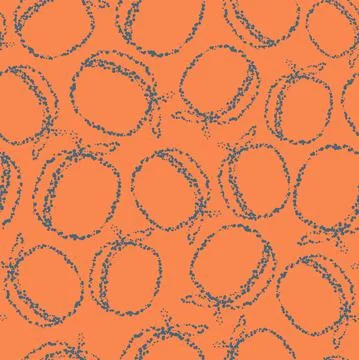 Vector. Geometric seamless pattern. Juicy apricot, peach, consisting of dots Stock Illustration