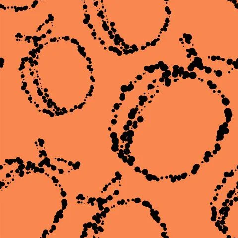Vector. Geometric seamless pattern. Juicy apricot, peach, consisting of dots Illustrazione stock