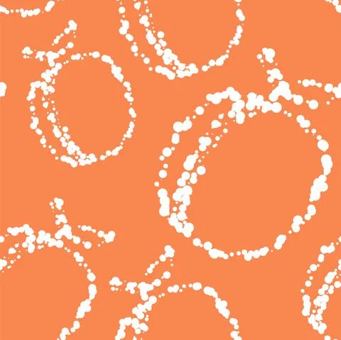 Vector. Geometric seamless pattern. Juicy apricot, peach, consisting of dots 스톡 일러스트