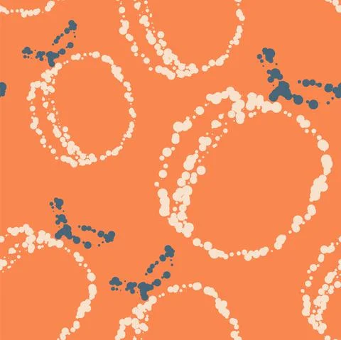 Vector. Geometric seamless pattern. Juicy apricot, peach, consisting of dots Illustrazione stock