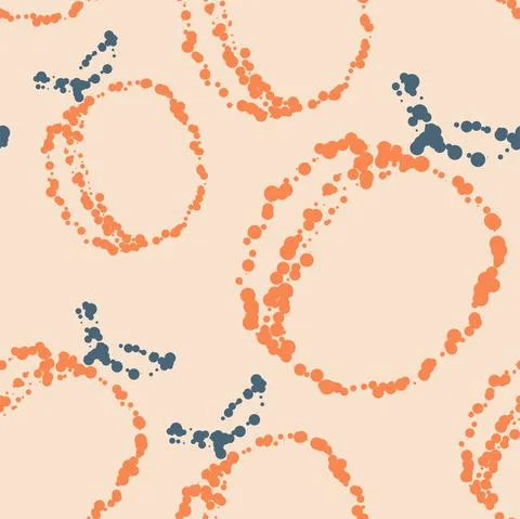 Vector. Geometric seamless pattern. Juicy apricot, peach, consisting of dots Illustrazione stock