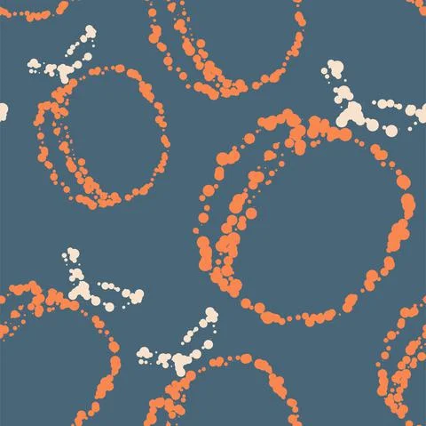 Vector. Geometric seamless pattern. Juicy apricot, peach, consisting of dots Illustrazione stock