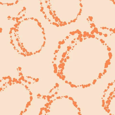 Vector. Geometric seamless pattern. Juicy apricot, peach, consisting of dots Stock Illustration