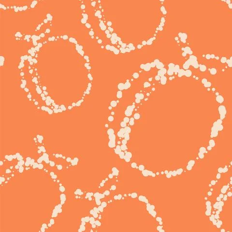 Vector. Geometric seamless pattern. Juicy apricot, peach, consisting of dots Stock Illustration