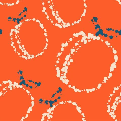 Vector. Geometric seamless pattern. Juicy apricot, peach. Stock Illustration