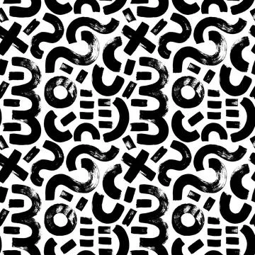 Vector geometric seamless pattern in memphis style Stock Illustration