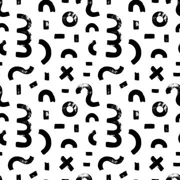 Vector geometric seamless pattern in memphis style Stock Illustration