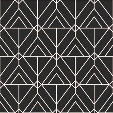 Vector geometric seamless pattern, Mid century elegant minimal ornament Stock Illustration