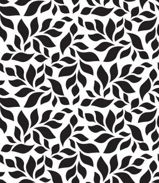 Vector geometric seamless pattern. Modern floral, leaves texture Stock Illustration