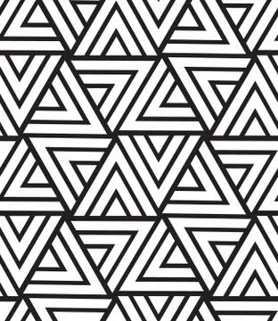 Vector geometric seamless pattern. Modern triangle texture, repe Stock Illustration