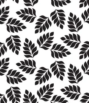 Vector geometric seamless pattern. Modern floral, leaves texture Stock Illustration