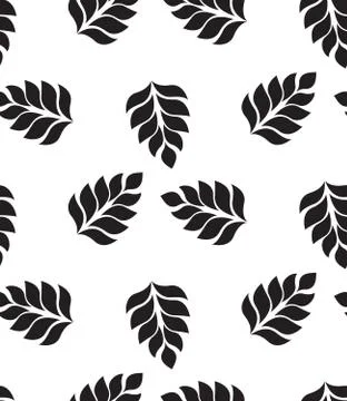 Vector geometric seamless pattern. Modern floral, leaves texture Stock Illustration