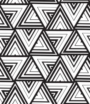 Vector geometric seamless pattern. Modern triangle texture, repe Stock Illustration