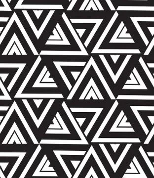Vector geometric seamless pattern. Modern triangle texture, repe Stock Illustration