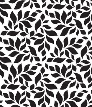 Vector geometric seamless pattern. Modern floral, leaves texture Stock Illustration