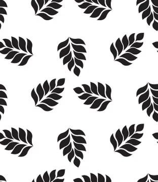 Vector geometric seamless pattern. Modern floral, leaves texture Stock Illustration