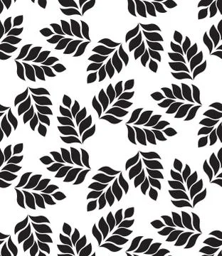 Vector geometric seamless pattern. Modern floral, leaves texture Stock Illustration