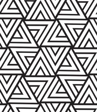 Vector geometric seamless pattern. Modern triangle texture, repe Stock Illustration