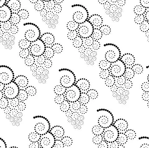 Vector. Geometric seamless pattern. Monochrome dots in the form of a spiral. Stock Illustration