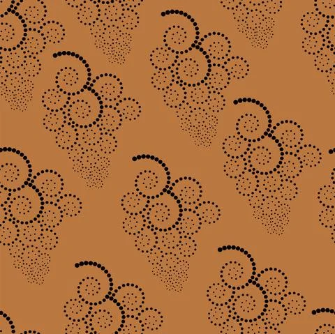 Vector. Geometric seamless pattern. Monochrome dots in the form of a spiral. Stock Illustration
