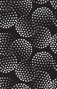 Vector geometric seamless pattern. Repeating abstract circles gradation in bl Stock Illustration