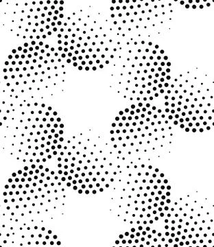 Vector geometric seamless pattern. Repeating abstract circles gradation in bl Illustrazione stock