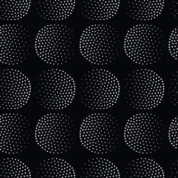 Vector geometric seamless pattern. Repeating abstract circles gradation in bl Illustrazione stock