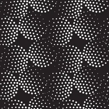 Vector geometric seamless pattern. Repeating abstract circles gradation in bl Illustrazione stock