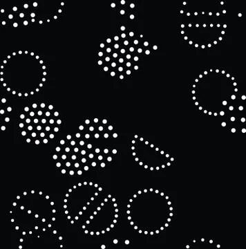 Vector geometric seamless pattern. Repeating abstract circles gradation in bl Stock Illustration