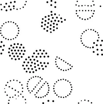 Vector geometric seamless pattern. Repeating abstract circles gradation in bl Stock Illustration