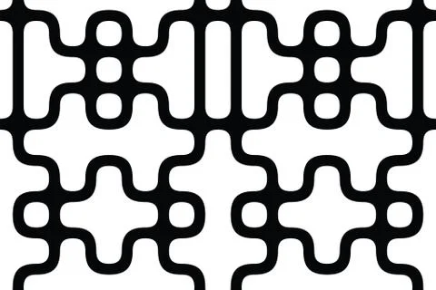 Vector geometric seamless pattern. Repeating abstract lines in b Stock Illustration