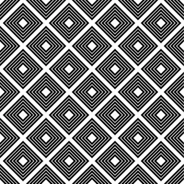 Vector geometric seamless pattern with rhombuses. Black and white abstract pa Illustrazione stock