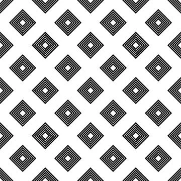 Vector geometric seamless pattern with rhombuses. Black and white abstract pa 스톡 일러스트