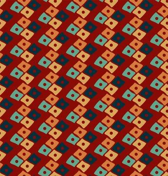 Vector geometric seamless pattern with rounded rhombuses. Illustrazione stock