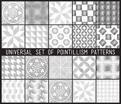 Vector geometric seamless pattern set. Repeating striped line ab Illustrazione stock