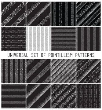 Vector geometric seamless pattern set. Repeating striped line ab 스톡 일러스트