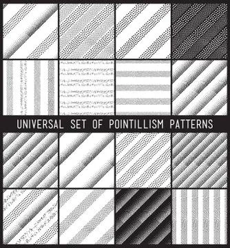Vector geometric seamless pattern set. Repeating striped line ab Stock Illustration
