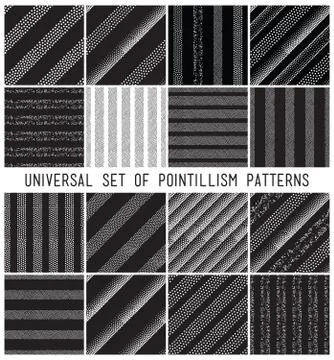 Vector geometric seamless pattern set. Repeating striped line ab Stock Illustration