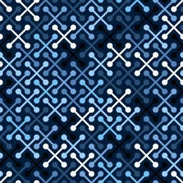 Vector geometric seamless pattern with simple cross shapes silhouettes Stockillustratie