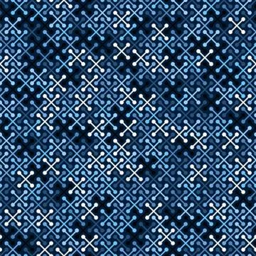 Vector geometric seamless pattern with simple cross shapes silhouettes Stock Illustration