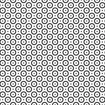 Vector. Geometric seamless pattern. Solid dots and  linear circles. Illustrazione stock