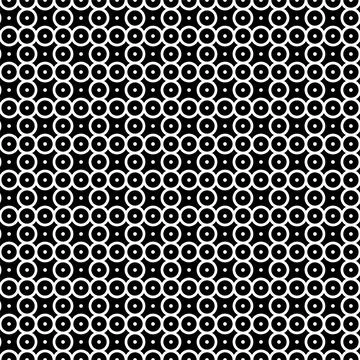 Vector. Geometric seamless pattern. Solid dots and linear circles. Illustrazione stock